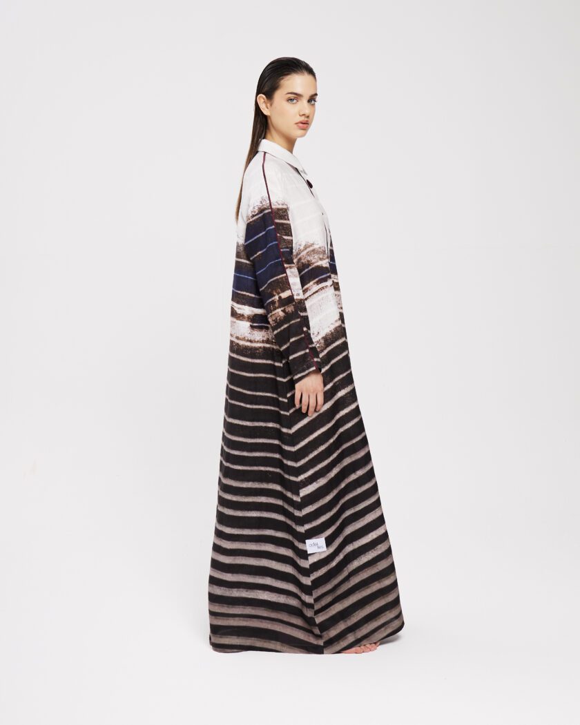Singled Printed Abaya - Image 2