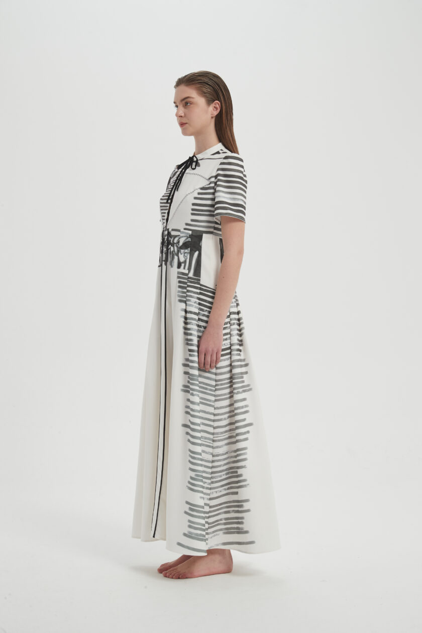 Waisted printed dress - Image 6