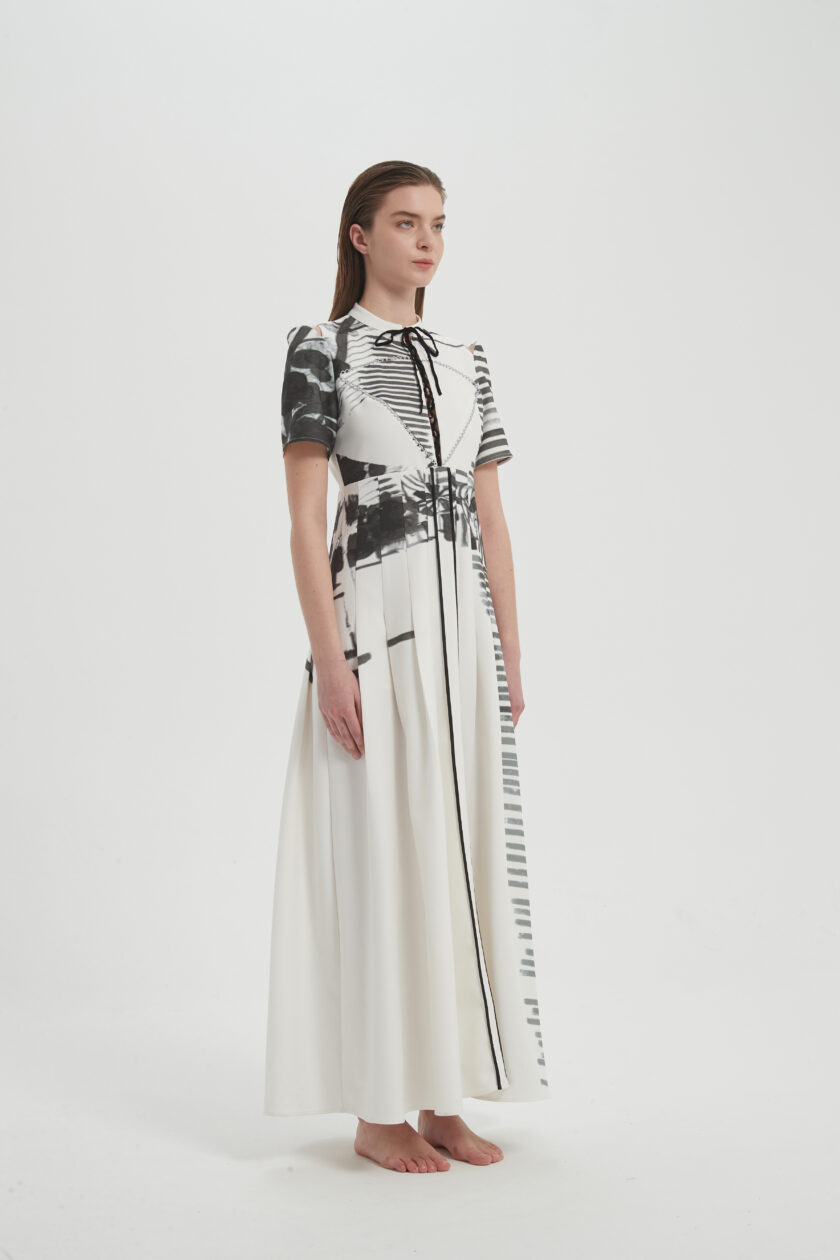Waisted printed dress - Image 7
