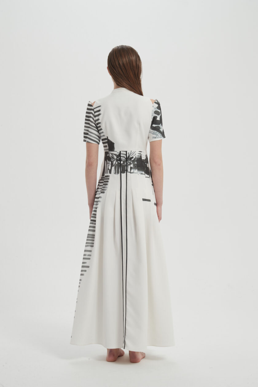 Waisted printed dress - Image 8