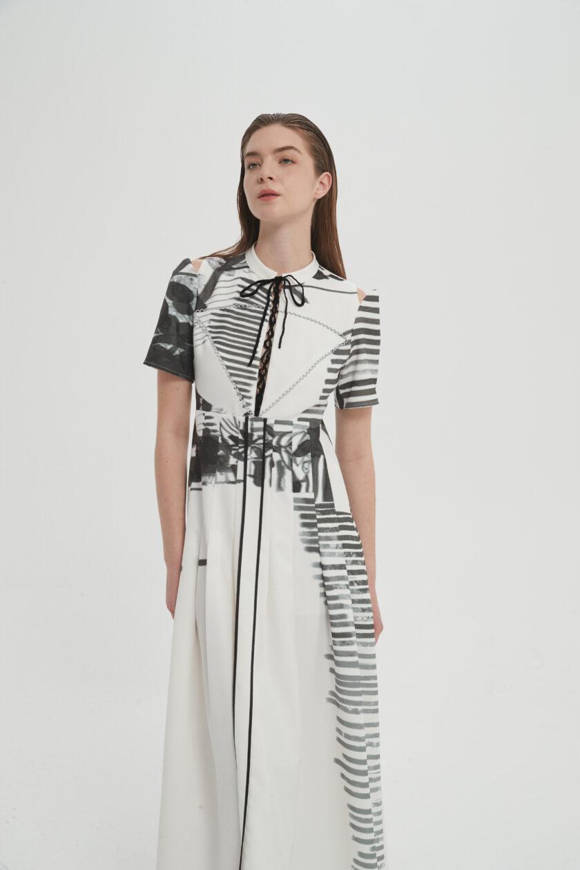 Waisted printed dress - Image 3