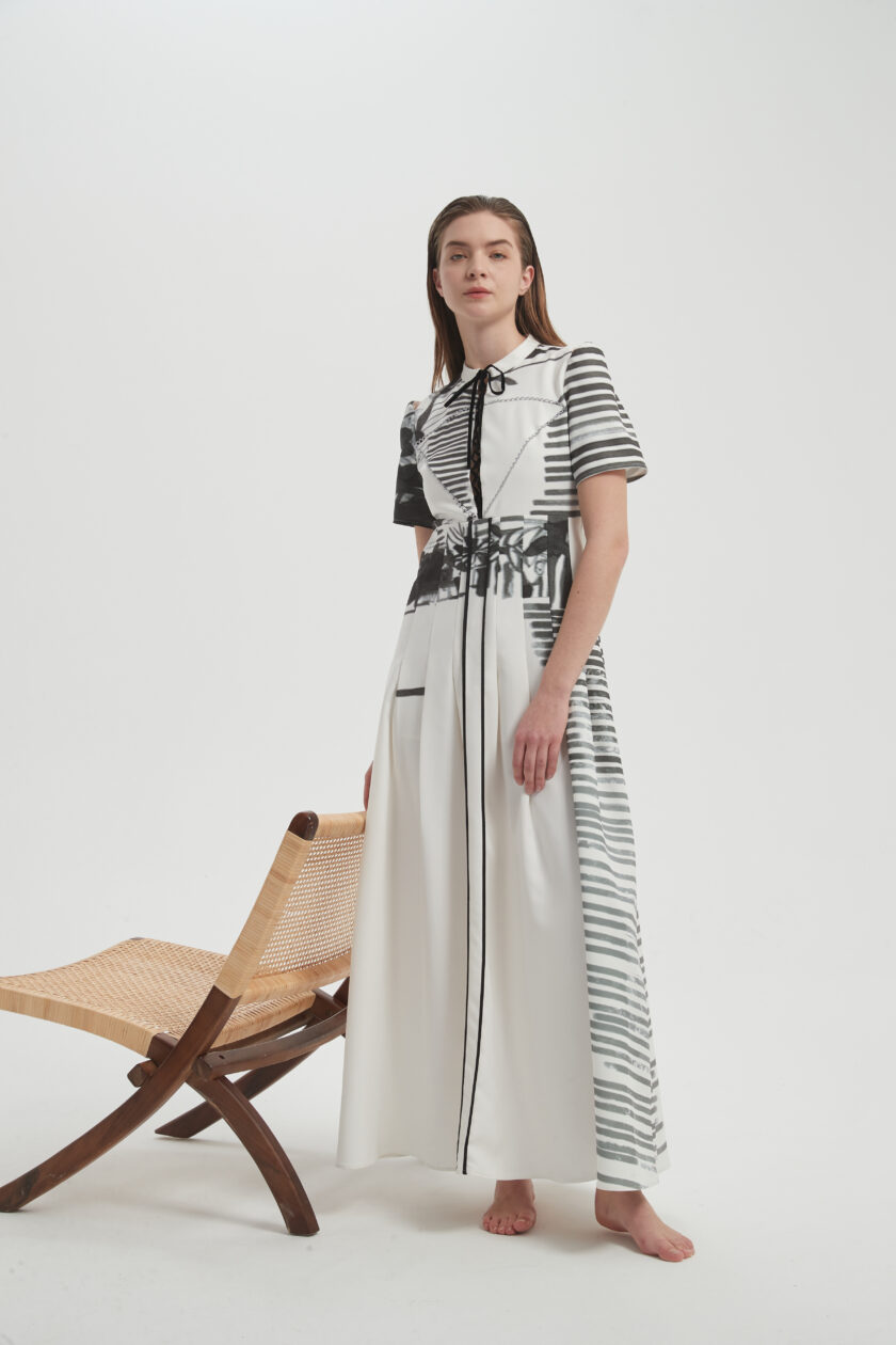 Waisted printed dress - Image 5