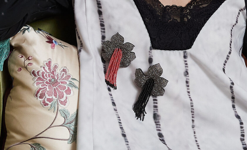 Red Floral Brooch - Image 2